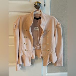 Zara Jacket Women Small Pink Pearls